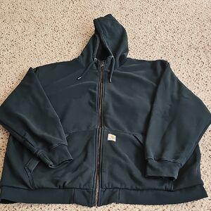 Carhartt Green Rain DefenderZip-Up Hoodie with Gold Zipper.  Size 3 XL